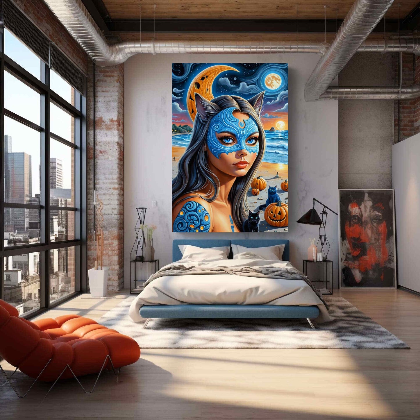 CAILITHA – Cosmic Goth Cat Lady Canvas Print Wall Art | Arte Di Caponi