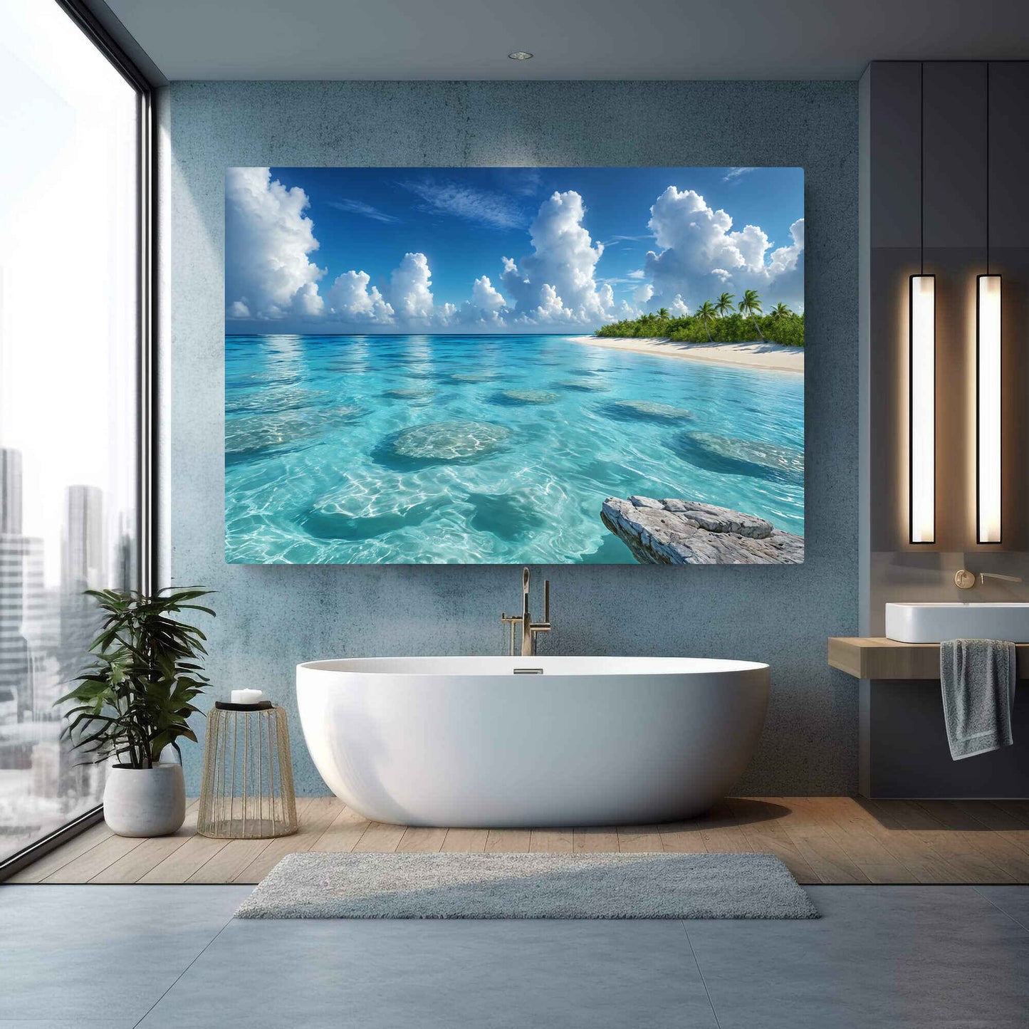 Light | Sunlit Bahamian Shallows – Canvas Print Wall Art