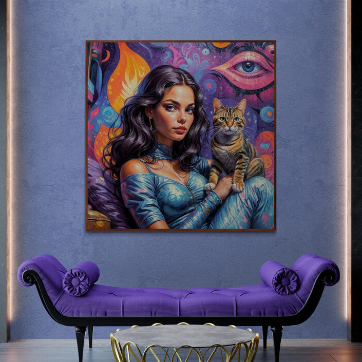 Natalie | The Rebel – 60s Cat Lady Canvas Print Wall Art