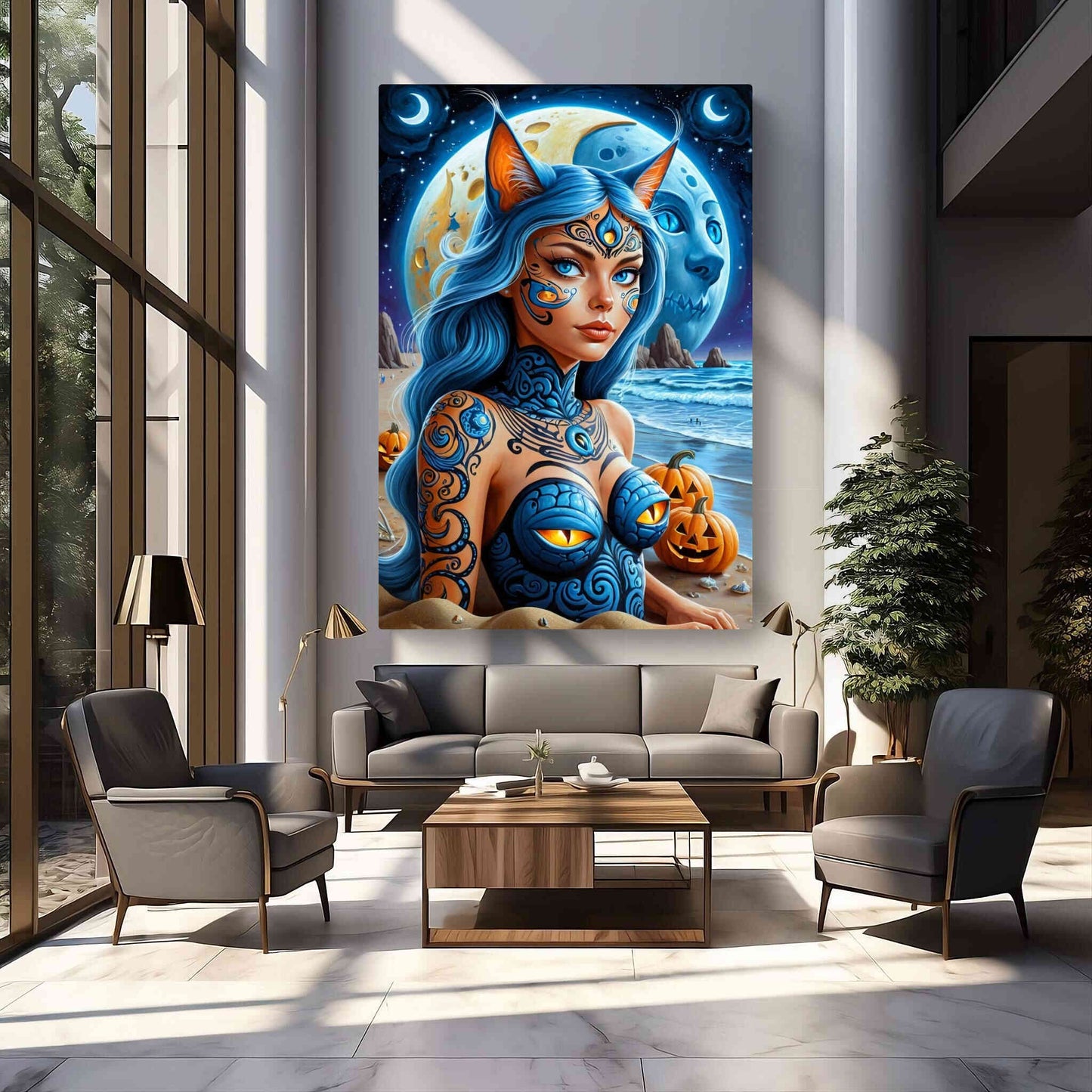 Qadira – Cosmic Warrior Queen Canvas Print Wall Art | Arte Di Caponi