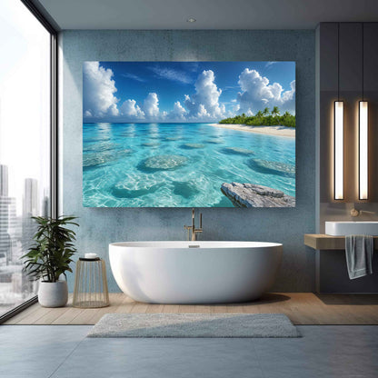 Light | Sunlit Bahamian Shallows – Canvas Print Wall Art