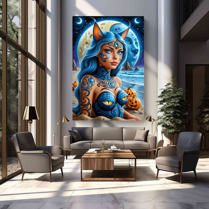 Qadira – Cosmic Warrior Queen Canvas Print Wall Art | Arte Di Caponi