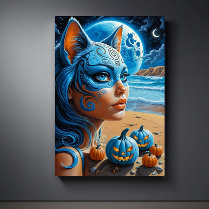 Virella – Whisperer of Moonlit Tides Canvas Print Wall Art | Arte Di Caponi